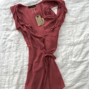 NWT All Saints Spitalfields Sheer Frannie Wrap Dress